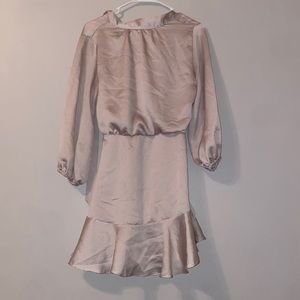 Silky short long sleeve dress